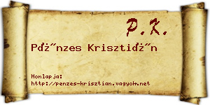 Pénzes Krisztián névjegykártya